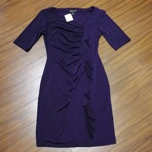 NWT 3/4 sleeve purple asymmetrical dress